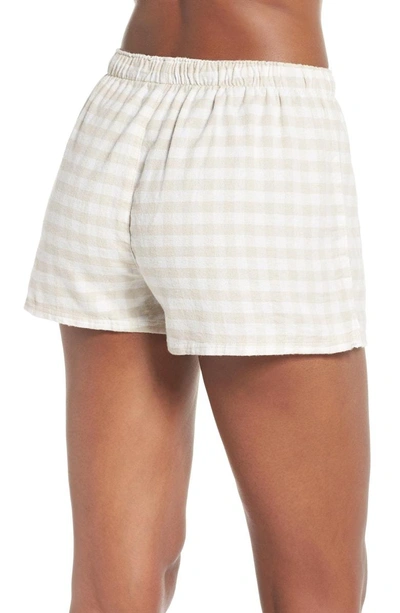 Shop Pj Salvage Gingham Pajama Shorts In Champagne