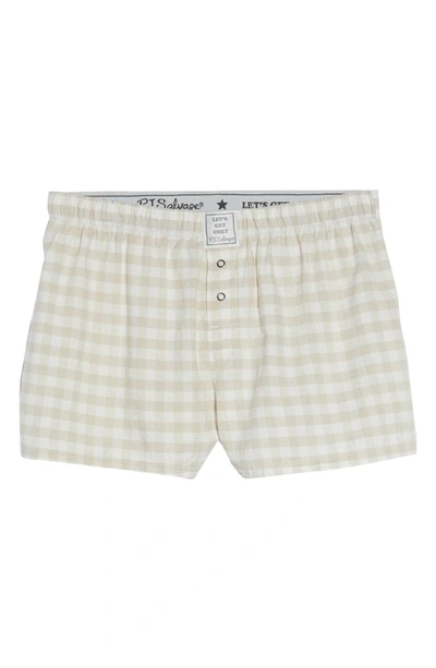 Shop Pj Salvage Gingham Pajama Shorts In Champagne