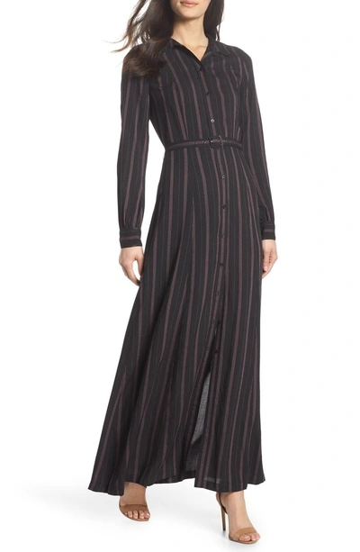 Shop Paige Nayven Maxi Dress In Black / Dark Currant