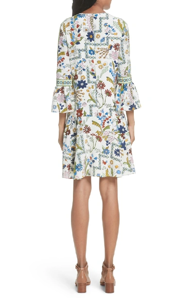 Shop Tory Burch Daphne Silk Shift Dress In Ivory Meadow Folly