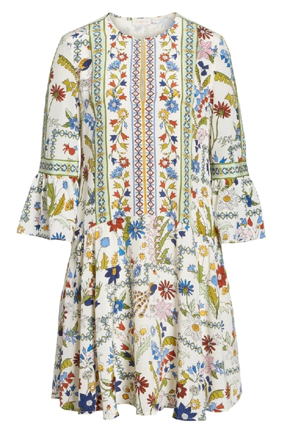 Shop Tory Burch Daphne Silk Shift Dress In Ivory Meadow Folly