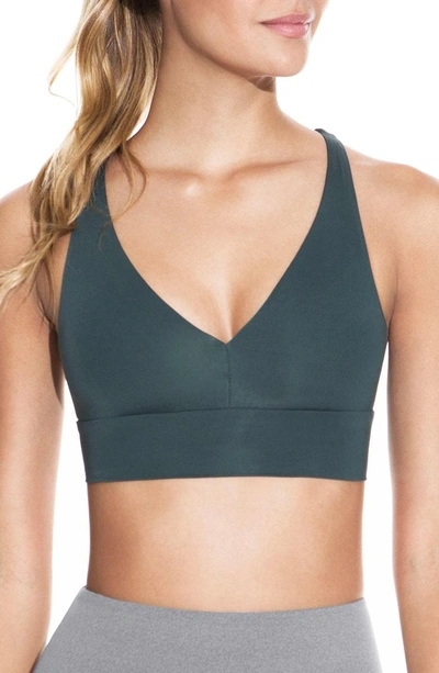 Shop Maaji Whisper Tourmaline Sports Bra In Dark Green