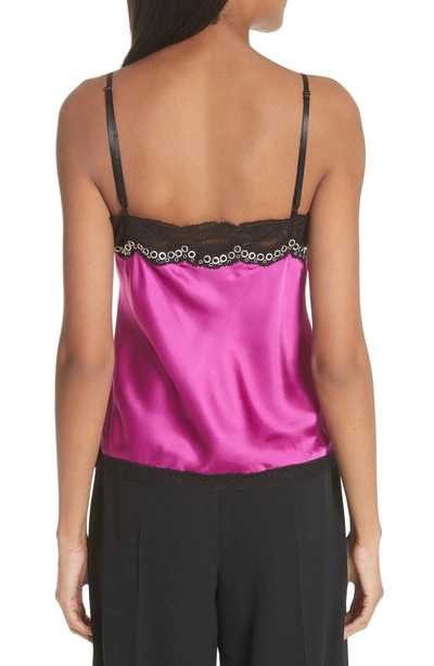 Shop Alexander Wang Lace & Satin Camisole In Fuchsia