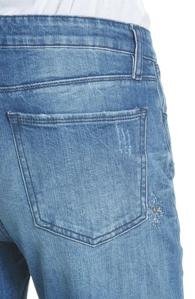 Shop Brockenbow Orphee Jeweled Slim Straight Jeans In Tokyo Blue
