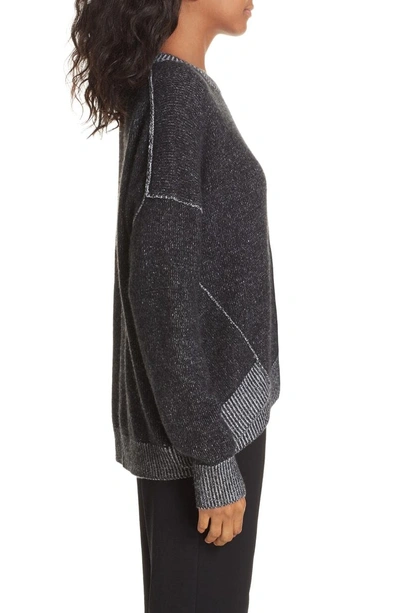 Shop Brochu Walker Brighter Overlay Cashmere Pullover In Black Onyx Combo