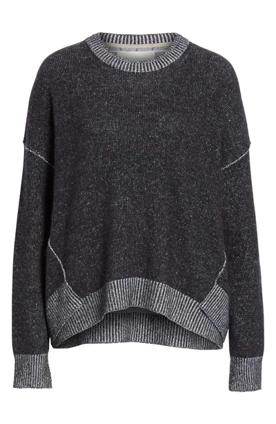 Shop Brochu Walker Brighter Overlay Cashmere Pullover In Black Onyx Combo