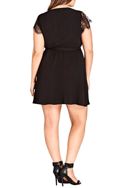 Shop City Chic Sweet Zip Front Tunic Dress In Black