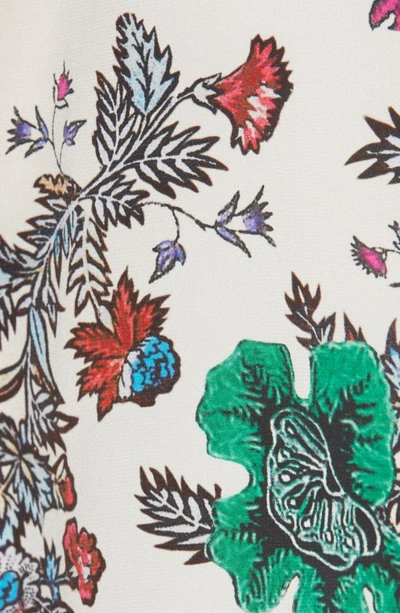 Shop Isabel Marant Rusak Floral Print Stretch Silk Blouse In Ecru