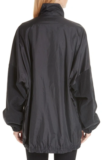 Shop Balenciaga Denim Panel Jacket In Black