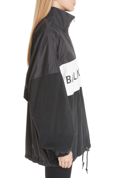 Shop Balenciaga Denim Panel Jacket In Black
