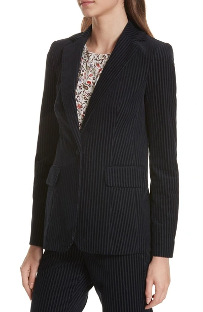 Shop Frame Corduroy Blazer In Fall Navy