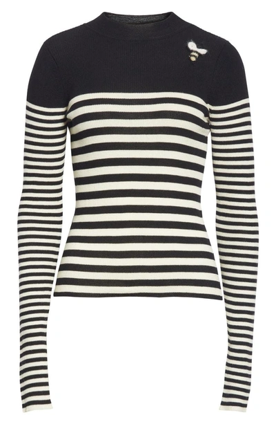 Shop Tu Es Mon Tresor Stripe Sweater In Black Blak