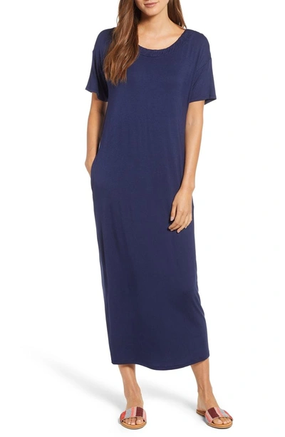 Shop Bobeau Cinched Back Maxi Dress In Navy