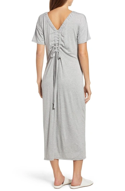 Shop Bobeau Cinched Back Maxi Dress In Grey