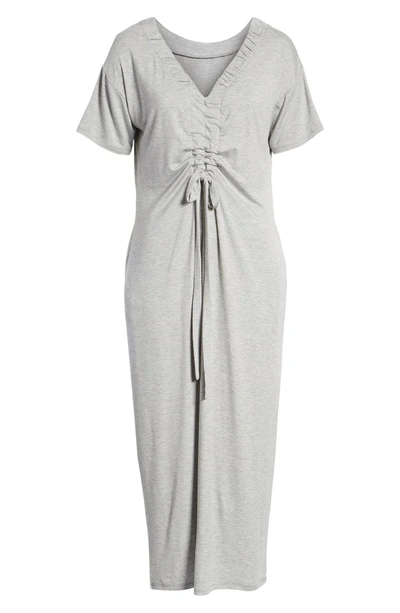 Shop Bobeau Cinched Back Maxi Dress In Grey
