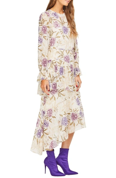 Shop Astr Mona Floral Dress In Cream Lilac Floral