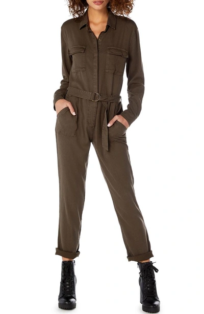 Shop Michael Stars Utility Twill Jumpsuit In Loden