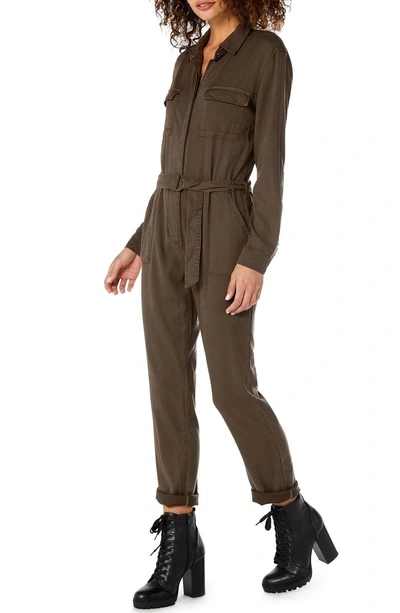 Shop Michael Stars Utility Twill Jumpsuit In Loden