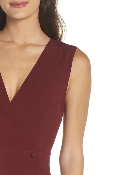 Shop Fame And Partners Elena Column Gown In Wine