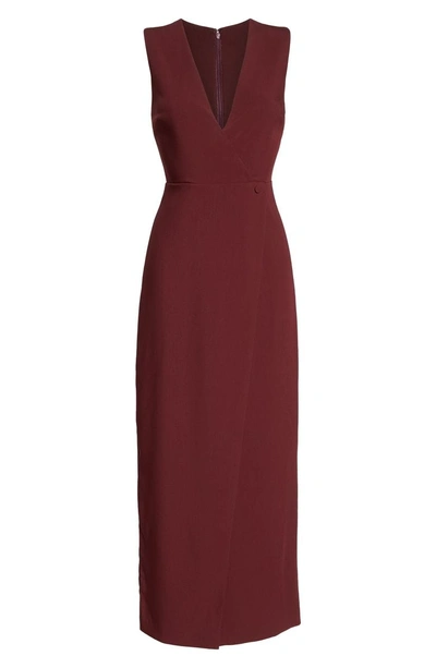 Shop Fame And Partners Elena Column Gown In Wine