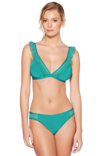 Shop Laundry By Shelli Segal Scallop Hipster Bikini Bottoms In Turquoise Stone