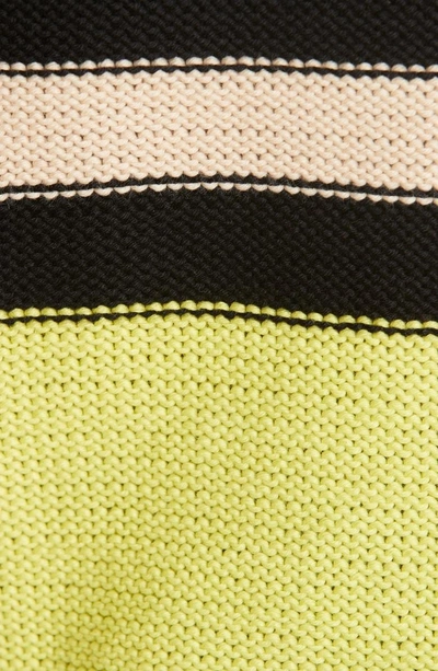 Shop Eckhaus Latta Multistripe Cotton Sweater In Chartreuse Beige Black Red