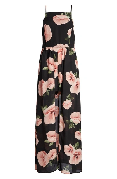 Shop Band Of Gypsies Floral Maxi Romper In Black Floral