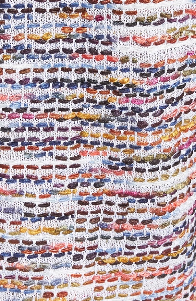Shop St John Vertical Fringe Multi Tweed Knit Dress In Sienna Multi