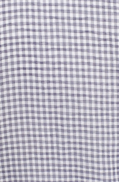 Shop The East Order Heather Tie Front Top In Micro Navy Check