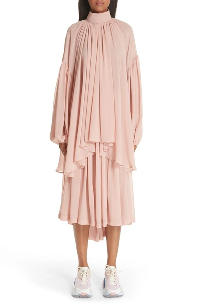 Shop Stella Mccartney Tanya Gathered Silk Top In Brandy Rose