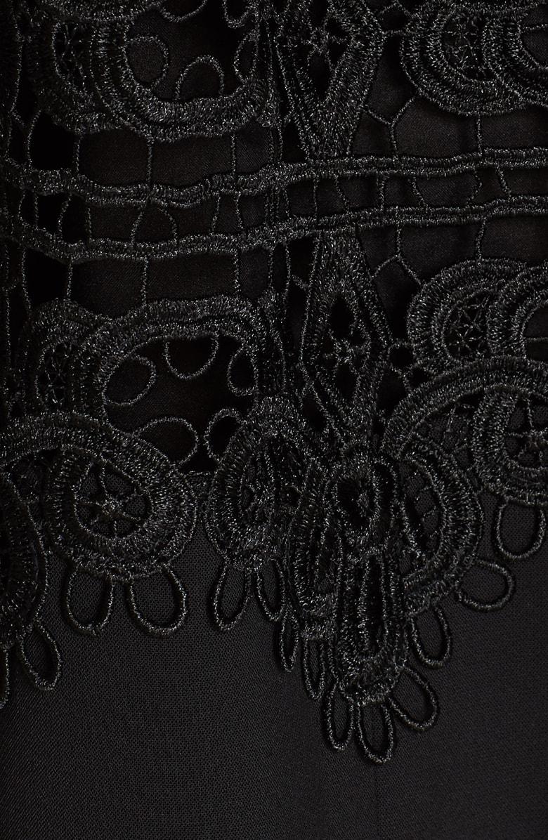 haeden collared lace panel dress