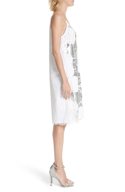 Shop Calvin Klein 205w39nyc X Andy Warhol Foundation Foil Flowers Slipdress In Optic White