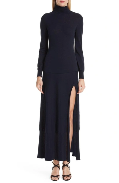 Shop Jacquemus La Robe Baya Knit Dress In Dark Navy