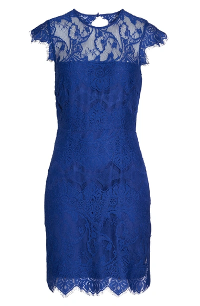 Shop Bb Dakota Jayce Lace Sheath Dress In Sapphire