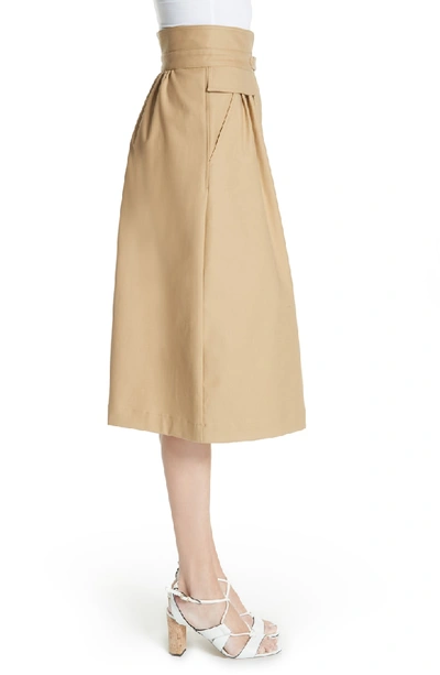 Shop Sea Kamille Peplum Waist Skirt In Khaki