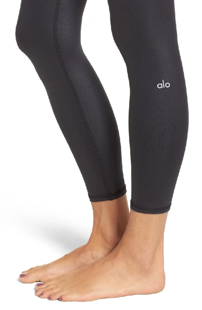Shop Alo Yoga Airbrush 7/8 High Waist Leggings In Black Glossy