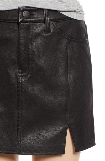 Shop Current Elliott The Leather Miniskirt In Black