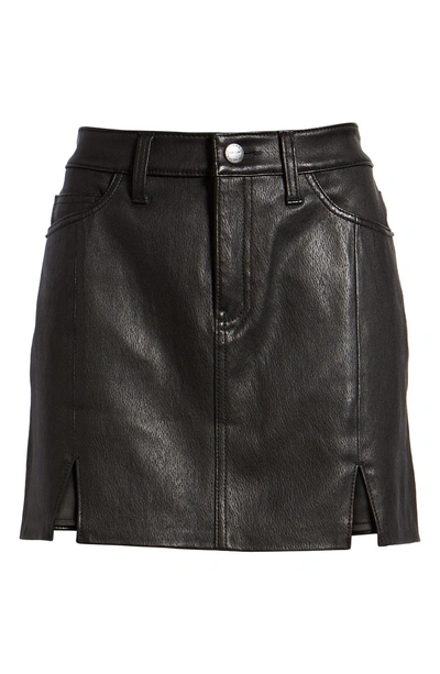 Shop Current Elliott The Leather Miniskirt In Black