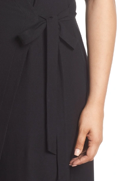 Shop Eileen Fisher Wrap Crop Wide Leg Jumpsuit In Black