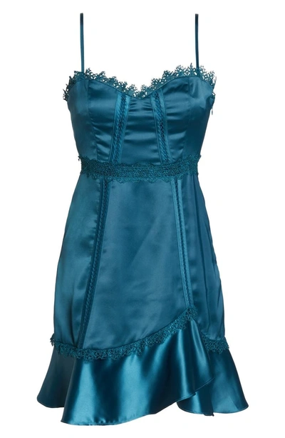 Shop Foxiedox Betty Satin & Soutache Party Dress In Teal