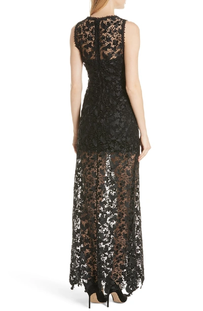 Shop Alice And Olivia Danielle Silk Lace Overlay Sheer Maxi Dress In Black