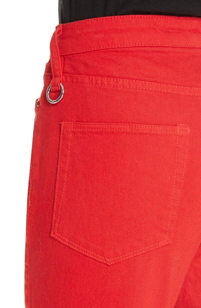 Shop Simon Miller Slit Cuff Slim Leg Jeans In Red