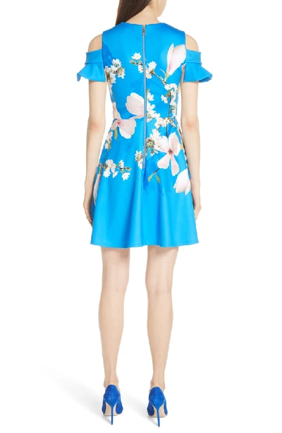 Ted Baker Ambre Harmony Cold Shoulder Dress In Bright Blue | ModeSens