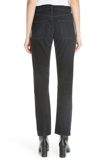 Shop Balenciaga Twist Hem Straight Leg Jeans In Light Vintage Black