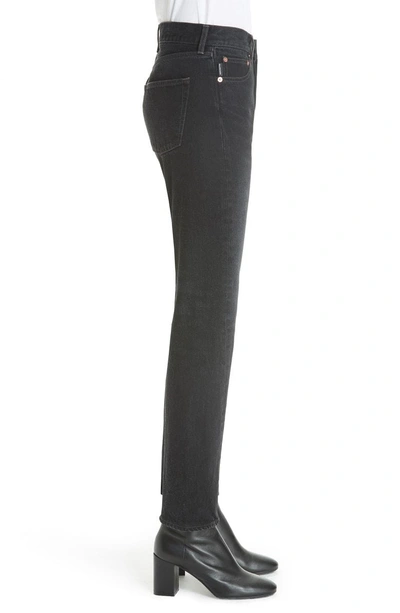 Shop Balenciaga Twist Hem Straight Leg Jeans In Light Vintage Black