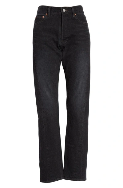 Shop Balenciaga Twist Hem Straight Leg Jeans In Light Vintage Black