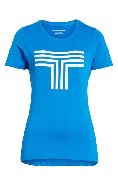 Shop Tory Sport Logo Graphic Tee In Galleria Blue