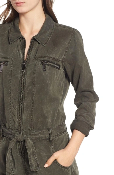 Shop Hudson Utility Denim Jumpsuit In Washed Army Green