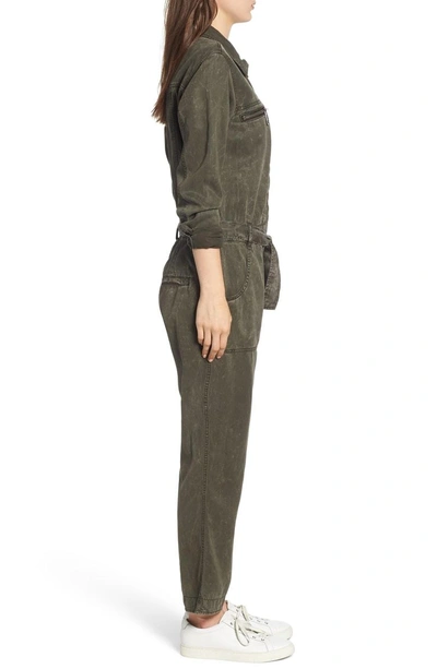 Shop Hudson Utility Denim Jumpsuit In Washed Army Green