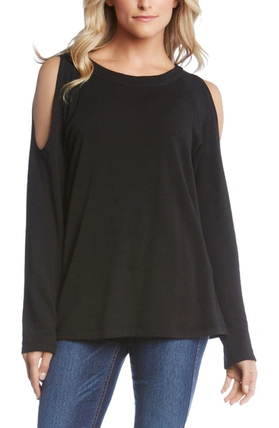 Shop Karen Kane Cold Shoulder Sweatshirt In Black